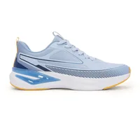 Red Tape Blue White Knit Sports Shoes for Men, men's sports shoes — side profile view