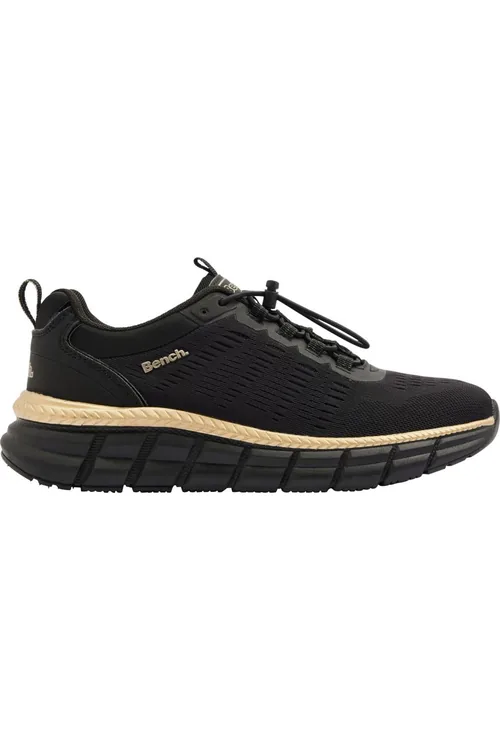 Bench Slip-On Trainer in Black, casual shoes — angled front view