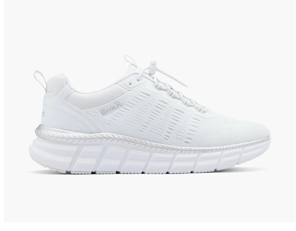 Bench White Slip-On Trainer, casual shoes — side profile view