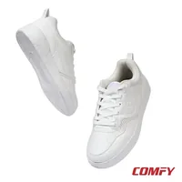 Bond Street Men’s Casual Sneakers — White | PU Lace-Up Everyday Shoe