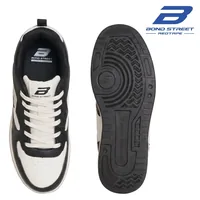 Bond Street Men's Black and White Casual Sneakers, men's casual shoes — top view