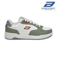 Bond Street Men's White & Green Casual Sneakers, men's casual shoes — outsole and tread detail