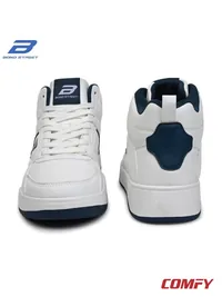 Bond Street Men's Casual Sneakers in Navy and Blue, men's high top sneakers — back view