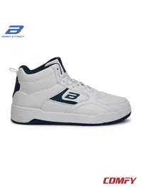Bond Street Men's Casual Sneakers in Navy and Blue, men's high top sneakers — side profile view
