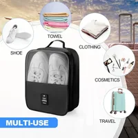 Waterproof Shoe Bags for Travel Bag for Packing Portable Shoe Cubes (Black)