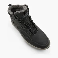 Highland Creek Warm Lined Lace-Up Winter Boot in Black, men's boots — side profile view