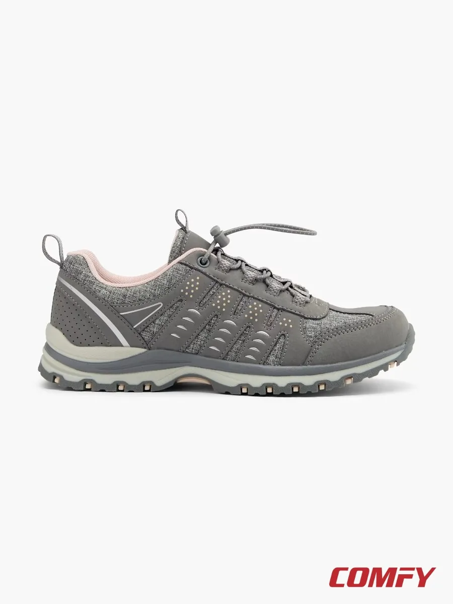 Highland Creek Outdoor Walking Shoes in Grey, casual shoes — side profile view