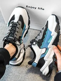 Impakto Chunky Sneakers with Trident Sole — front and back view