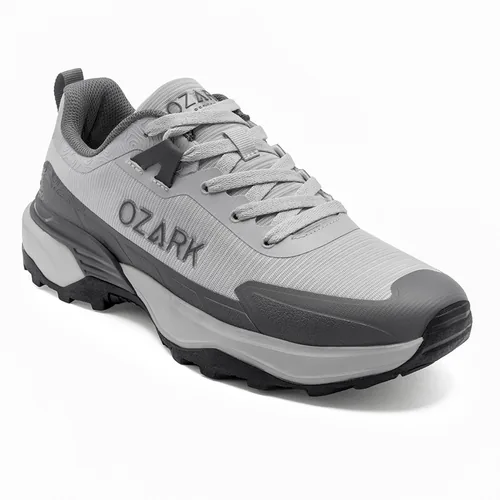 Ozark Grey Flex Trekking Shoes for Men, men's trekking shoes — angled front view