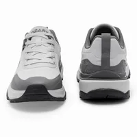 Ozark Grey Flex Trekking Shoes for Men, men's trekking shoes — front and back view