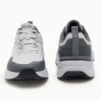 Red Tape Grey Trekking Shoes for Men, men's outdoor shoes — front and back view