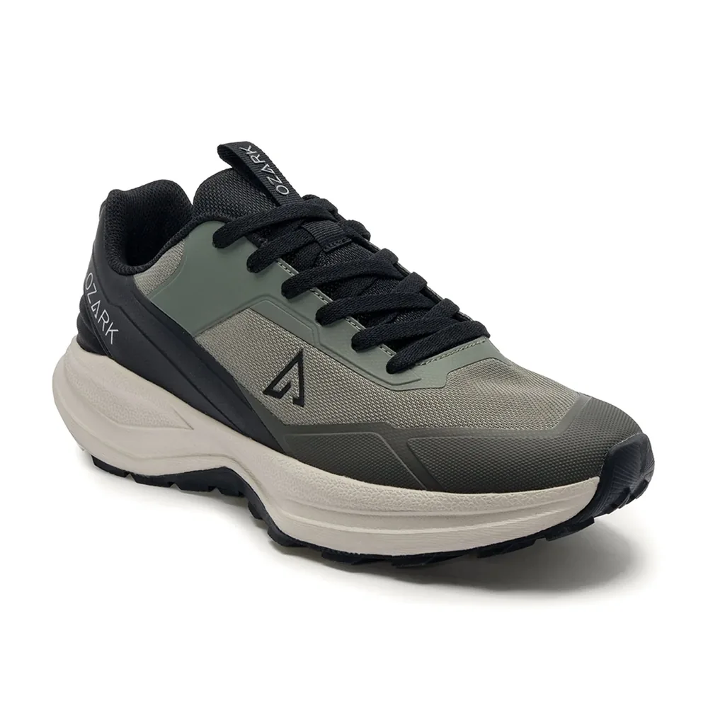 Ozark Olive Trail Running Shoes for Men, men's boots — angled front view