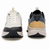 Ozark Olive Trail Running Shoes for Men in White Blue, men's outdoor shoes — front and back view