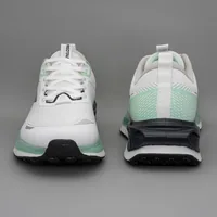 Red Tape Men's Athleisure  Sports Shoes for Everyday Comfort in White Green, men's sports shoes — front and back view