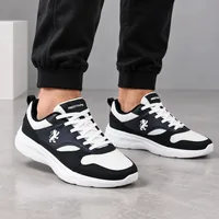 RedTape Black & White Casual Sneakers in Black/White, men's casual shoes — angled front view