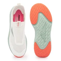 Red Tape Walking Shoes for Women in White and Mint green in Green/Orange, women's walking slip-on — top view