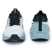 Red Tape Low Cut Sports Shoes for Men in White Green, men's sports shoes — front and back view