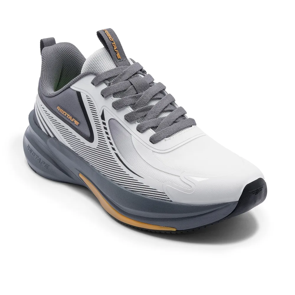 Red Tape Sports Shoes for Men in Grey, men's sports shoes — angled front view