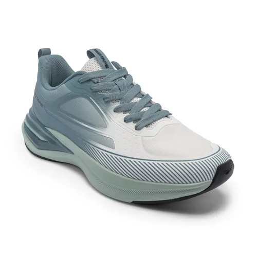 Red Tape Blue Green Knit Sports Shoes for Men, men's sports shoes — angled front view