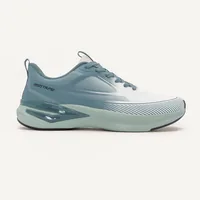 Red Tape Blue Green Knit Sports Shoes for Men, men's sports shoes — side profile view