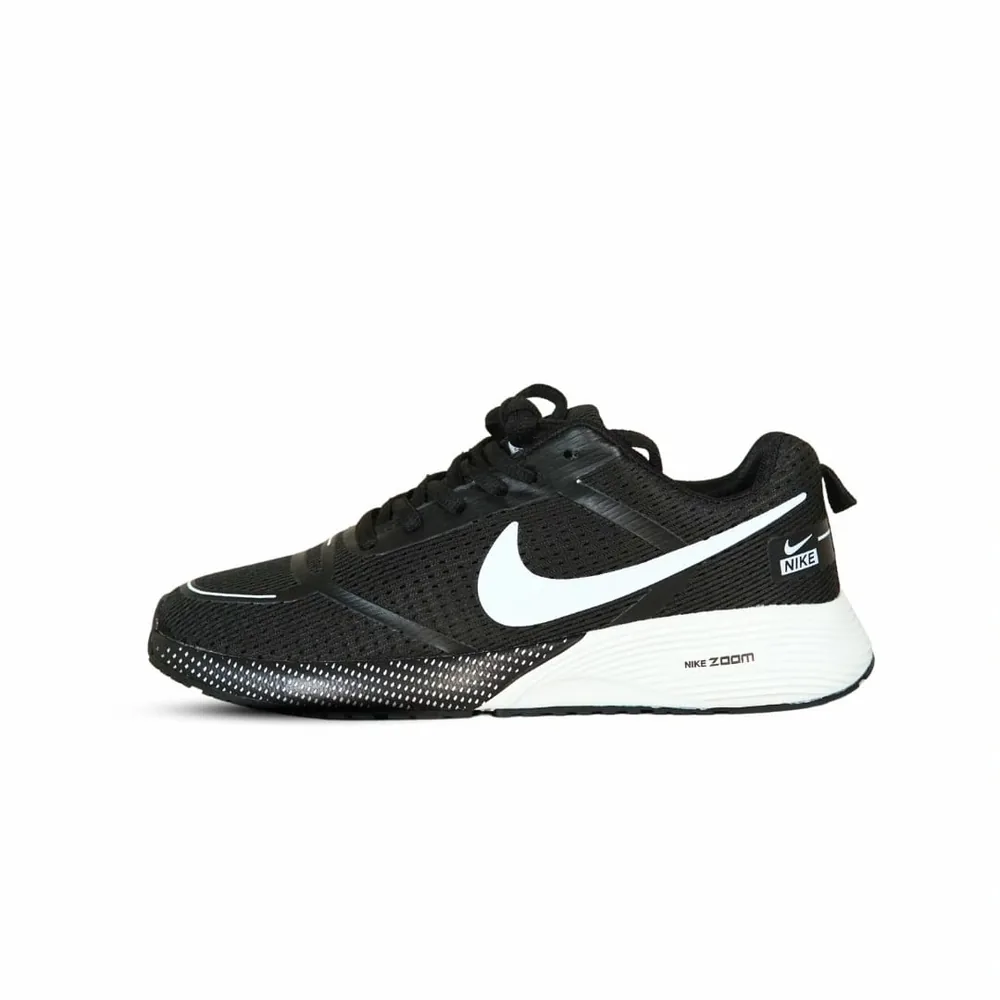 Ni**ke Zoom Air Cushion Sneaker in Black, casual shoes — side profile view