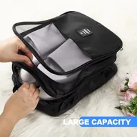 Waterproof Shoe Bags for Travel Bag for Packing Portable Shoe Cubes (Black)