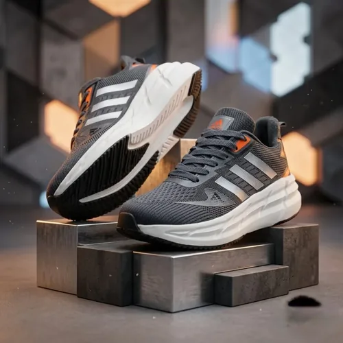 Adidas Running performance premium inspired Shoes For Man-Gray, men's sports shoes — angled front view